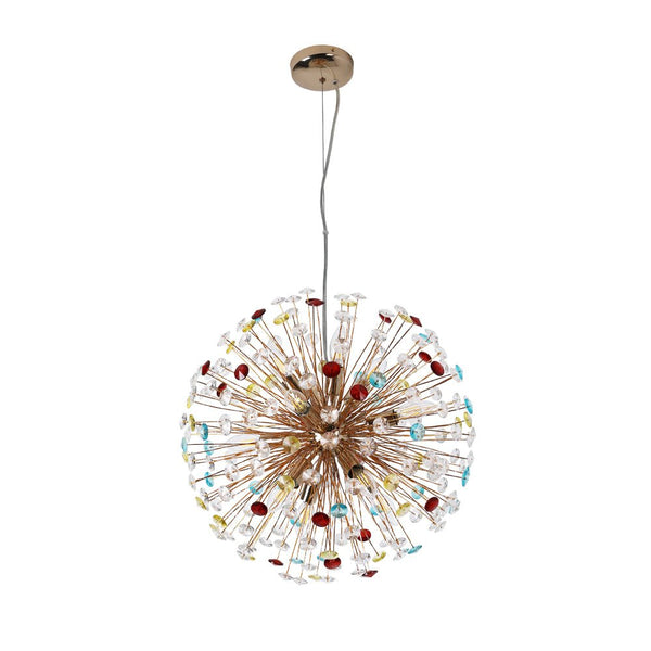 Thehouselights-12-Light Joyful Rainbow Starburst Sputnik Chandelier-Chandelier-Rainbow Brass-