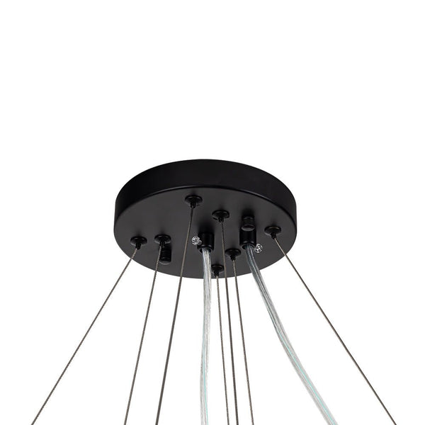 Thehouselights-12-Light Modern 2-Tier Crystal Chandelier-Chandelier-Black-