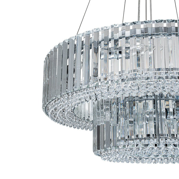 Thehouselights-12-Light Modern 2-Tier Crystal Chandelier-Chandelier-Chrome-