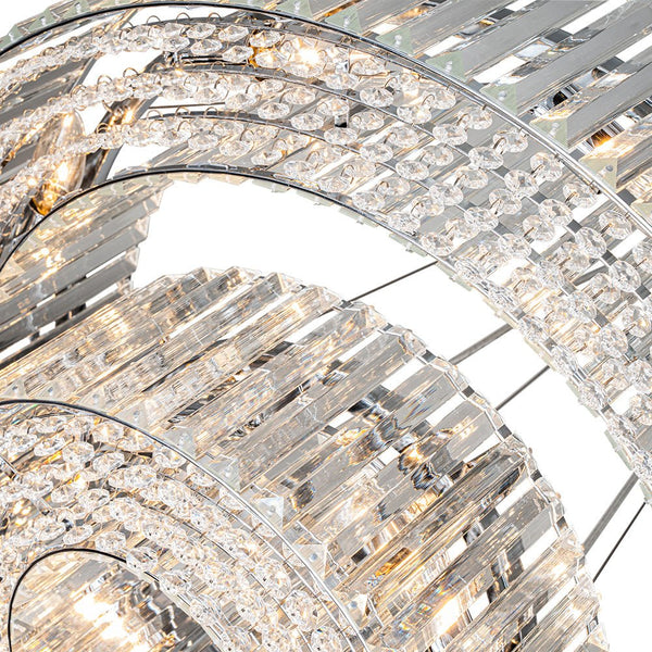 Thehouselights-12-Light Modern 2-Tier Crystal Chandelier-Chandelier-Chrome-