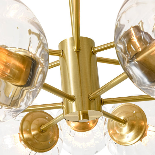 Thehouselights - 12 - Light Two - tier Sputnik Striped Glass Chandelier - Chandelier - 12 - Light - 