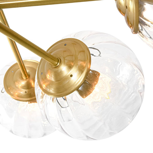 Thehouselights - 12 - Light Two - tier Sputnik Striped Glass Chandelier - Chandelier - 12 - Light - 