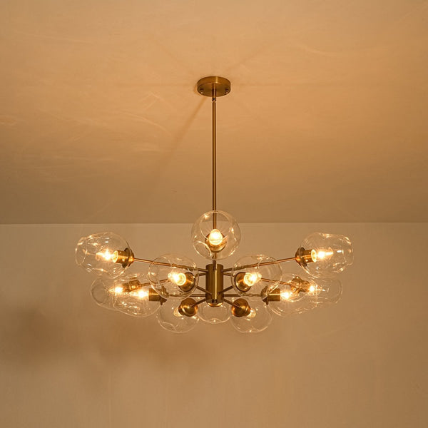 Thehouselights-12-Light Two-tier Textured Glass Chandelier-Chandelier-12-Light-