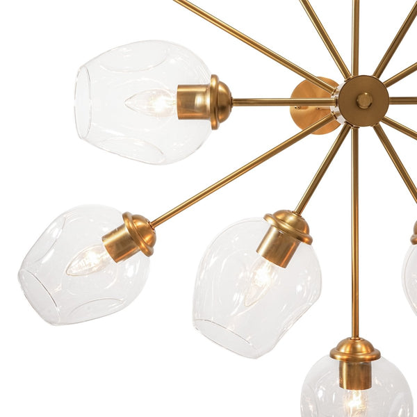 Thehouselights-12-Light Two-tier Textured Glass Chandelier-Chandelier-12-Light-