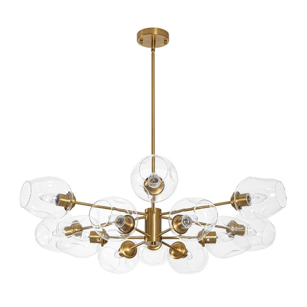 Thehouselights-12-Light Two-tier Textured Glass Chandelier-Chandelier-12-Light-