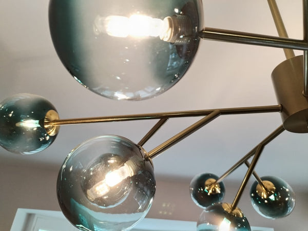 Thehouselights - 15 - Light Blue Branch Sputnik Chandelier - Chandelier - Black - 