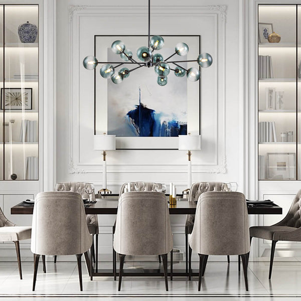 Thehouselights - 15 - Light Blue Branch Sputnik Chandelier - Chandelier - Black - 
