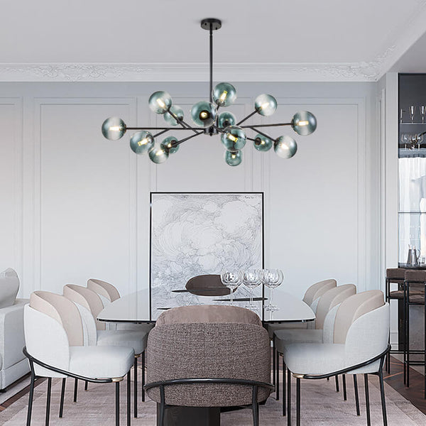 Thehouselights - 15 - Light Blue Branch Sputnik Chandelier - Chandelier - Black - 
