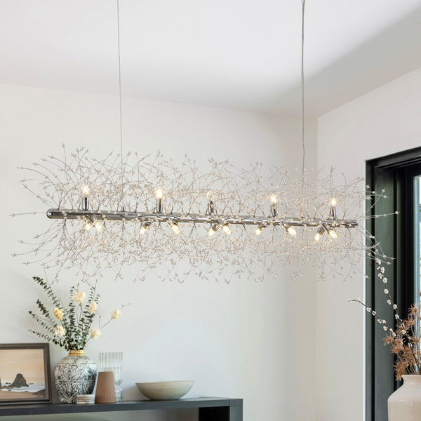 Thehouselights - 15 - Light Linear Sputnik Firework Chandelier - Chandelier - Chrome - 