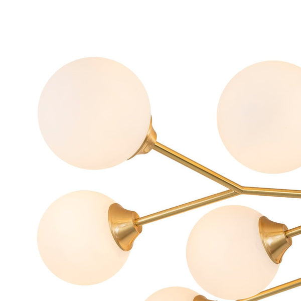 Thehouselights - 15 - Light Opal Glass Branching Sputnik Semi Flush Chandelier - Chandelier - 15 - Light - 