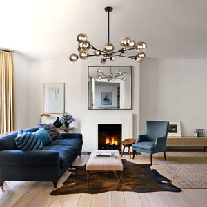 Thehouselights-15-Light Sputnik Modern Sphere Chandelier-Chandelier-Black-