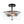 Thehouselights-2-Light Black Ribbed Glass Semi Flush Mount-Ceiling Light-2-Light-