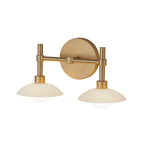 Thehouselights - 2 - Light Brass Wall Sconce with Dome Shade - Wall Lights - Brass - 