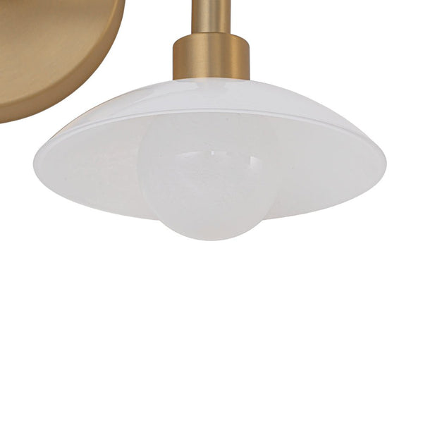 Thehouselights - 2 - Light Brass Wall Sconce with Dome Shade - Wall Lights - Brass - 