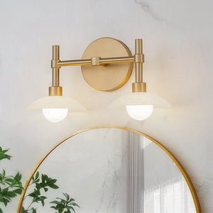 Thehouselights - 2 - Light Brass Wall Sconce with Dome Shade - Wall Lights - Brass - 