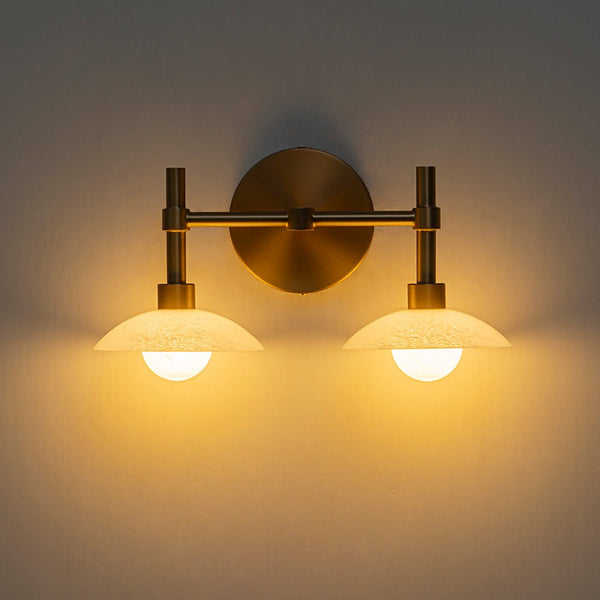 Thehouselights - 2 - Light Brass Wall Sconce with Dome Shade - Wall Lights - Brass - 