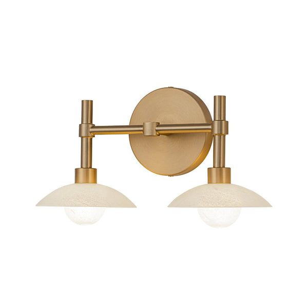 Thehouselights - 2 - Light Brass Wall Sconce with Dome Shade - Wall Lights - Brass - 