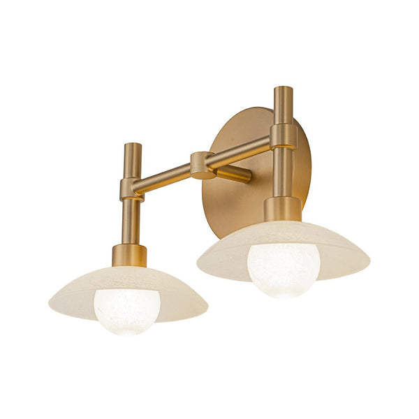 Thehouselights - 2 - Light Brass Wall Sconce with Dome Shade - Wall Lights - Brass - 