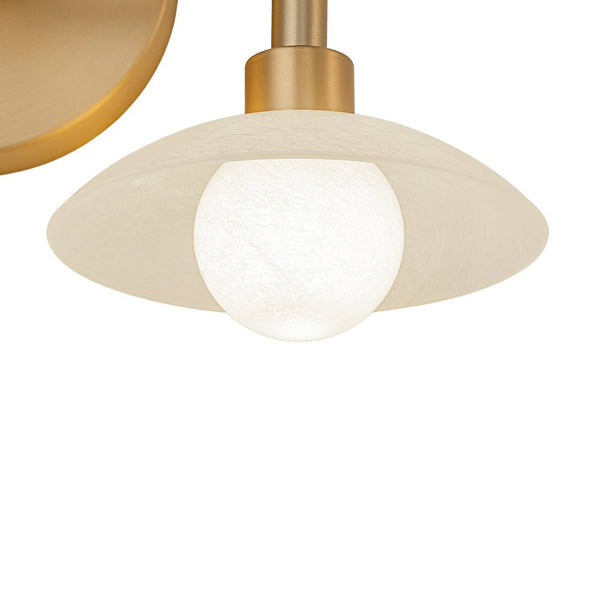 Thehouselights - 2 - Light Brass Wall Sconce with Dome Shade - Wall Lights - Brass - 