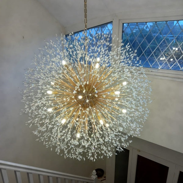 Thehouselights - 20 - Light Oversized Large Luxury Sputnik Firework Chandelier - Chandelier - Brass - 