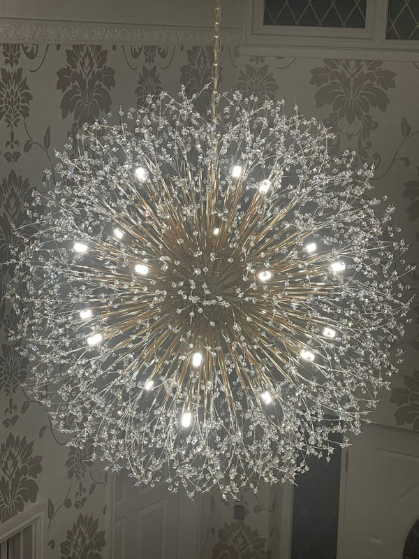 Thehouselights - 20 - Light Oversized Large Luxury Sputnik Firework Chandelier - Chandelier - Brass - 