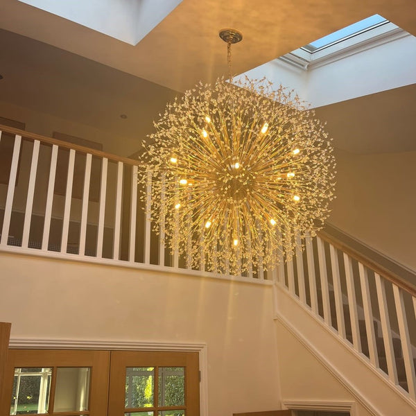 Thehouselights - 20 - Light Oversized Large Luxury Sputnik Firework Chandelier - Chandelier - Chrome - 