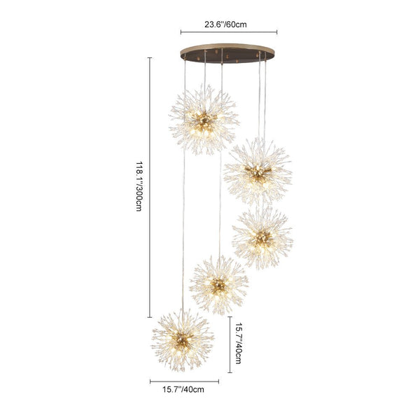 Thehouselights - 24/40 - Light Modern Large Sputnik Firework Chandelier - Chandelier - 24 - Light - 