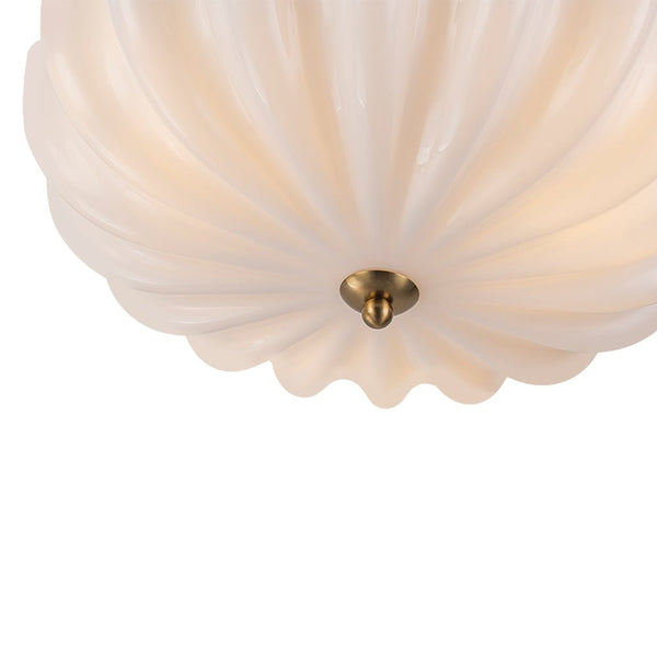 Thehouselights-3-Light Bowl Daisy Glass Semi Flush-Ceiling Light-3-Light-