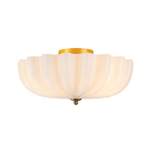 Thehouselights-3-Light Bowl Daisy Glass Semi Flush-Ceiling Light-3-Light-