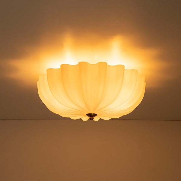 Thehouselights-3-Light Bowl Daisy Glass Semi Flush-Ceiling Light-3-Light-