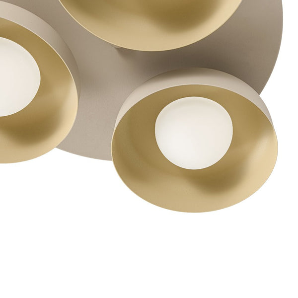 Thehouselights - 3 - Light Bowl Shade LED Flush Mount Ceiling - Ceiling Light - Beige - 