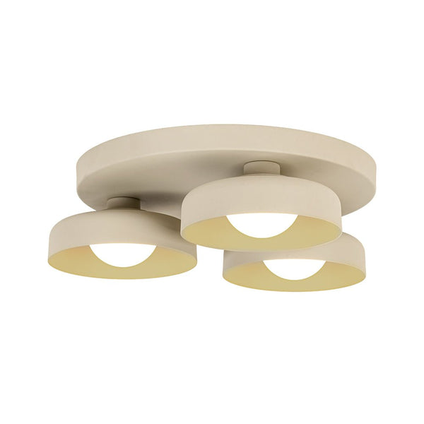 Thehouselights - 3 - Light Bowl Shade LED Flush Mount Ceiling - Ceiling Light - Beige - 