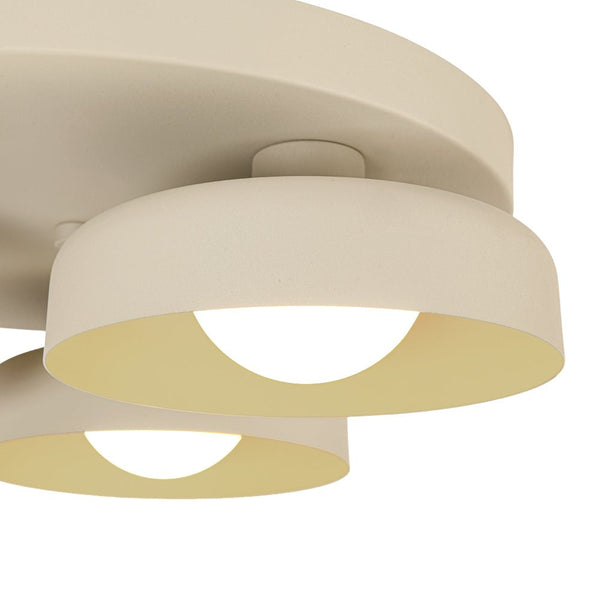 Thehouselights - 3 - Light Bowl Shade LED Flush Mount Ceiling - Ceiling Light - Beige - 