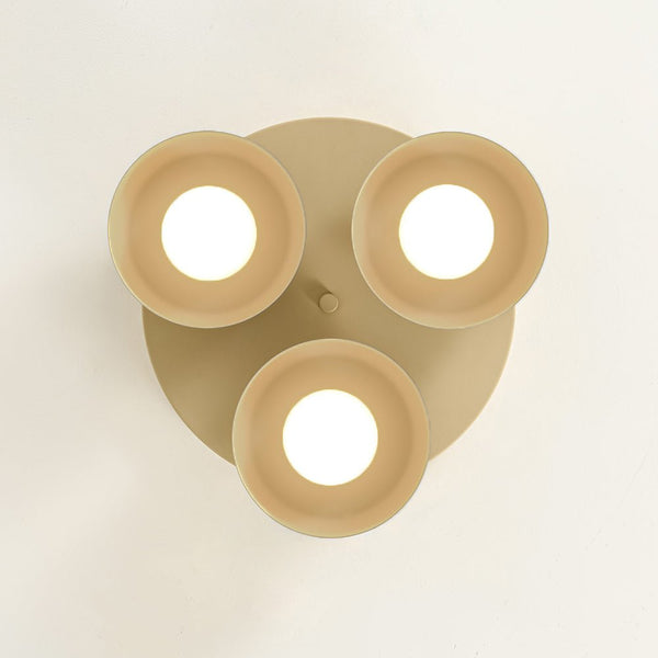 Thehouselights - 3 - Light Bowl Shade LED Flush Mount Ceiling - Ceiling Light - Beige - 