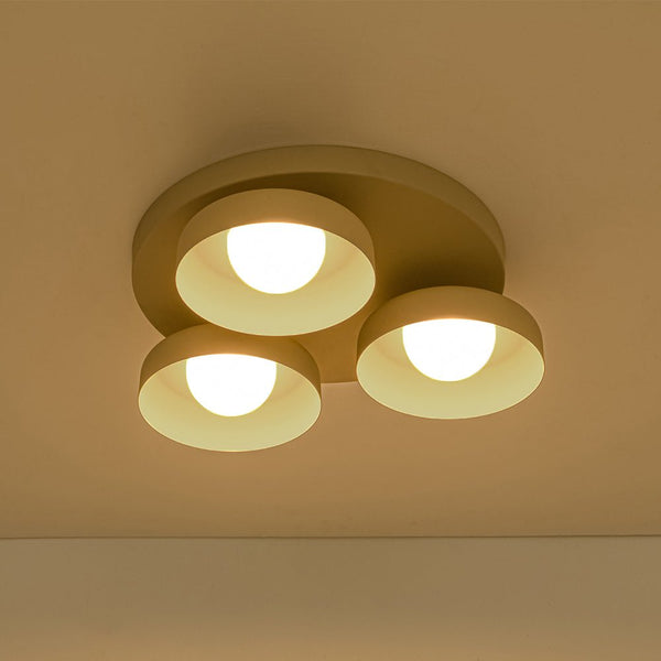 Thehouselights - 3 - Light Bowl Shade LED Flush Mount Ceiling - Ceiling Light - Beige - 