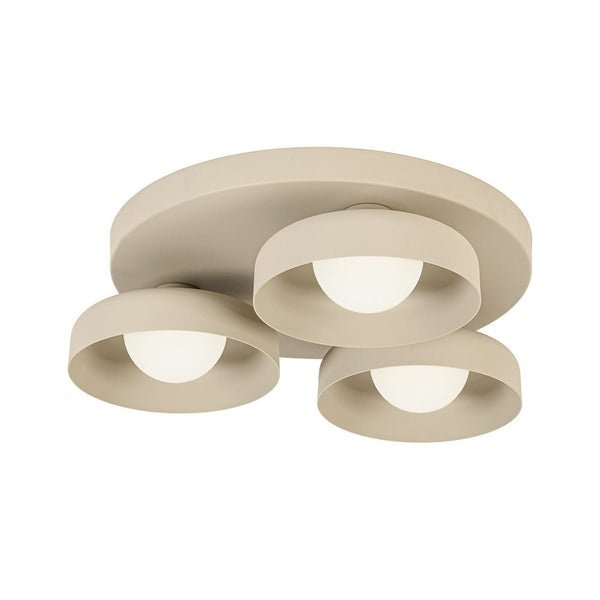 Thehouselights - 3 - Light Bowl Shade LED Flush Mount Ceiling - Ceiling Light - Beige - 