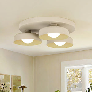 Thehouselights - 3 - Light Bowl Shade LED Flush Mount Ceiling - Ceiling Light - Beige - 