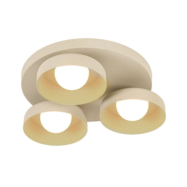 Thehouselights - 3 - Light Bowl Shade LED Flush Mount Ceiling - Ceiling Light - Beige - 