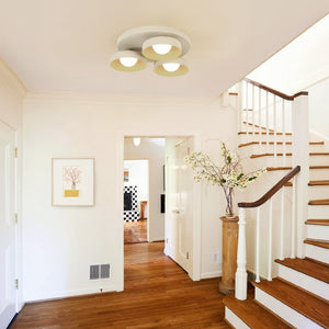 Thehouselights - 3 - Light Bowl Shade LED Flush Mount Ceiling - Ceiling Light - Beige - 