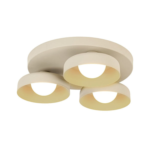 Thehouselights - 3 - Light Bowl Shade LED Flush Mount Ceiling - Ceiling Light - Beige - 