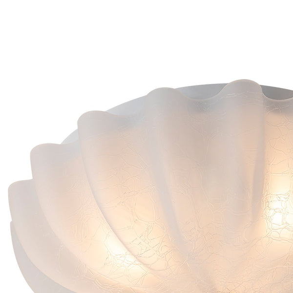 Thehouselights - 3 - Light Bowl White Glass Semi Flush - Ceiling Light - 3 - Light - 