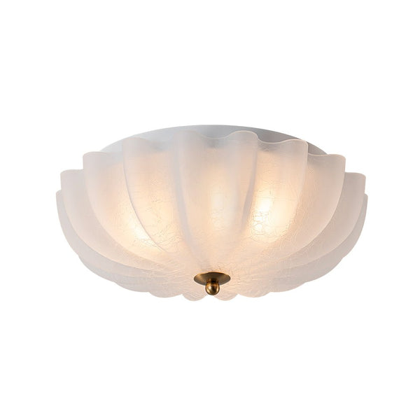 Thehouselights - 3 - Light Bowl White Glass Semi Flush - Ceiling Light - 3 - Light - 