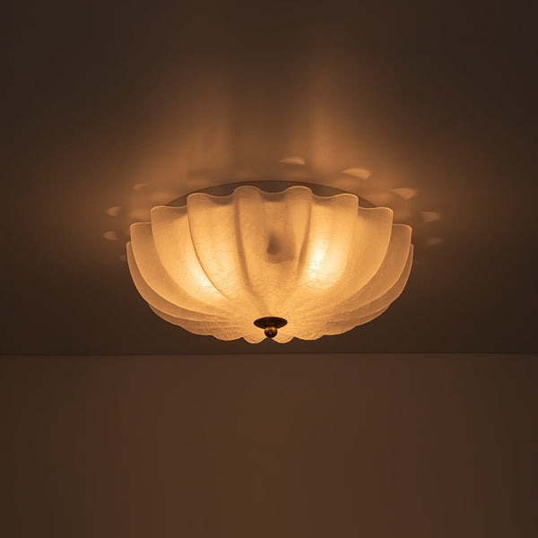 Thehouselights - 3 - Light Bowl White Glass Semi Flush - Ceiling Light - 3 - Light - 