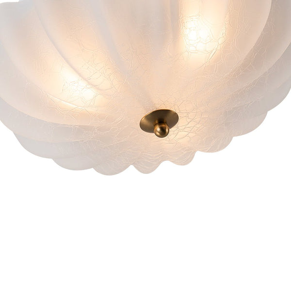 Thehouselights - 3 - Light Bowl White Glass Semi Flush - Ceiling Light - 3 - Light - 