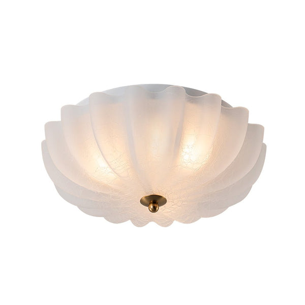 Thehouselights - 3 - Light Bowl White Glass Semi Flush - Ceiling Light - 3 - Light - 