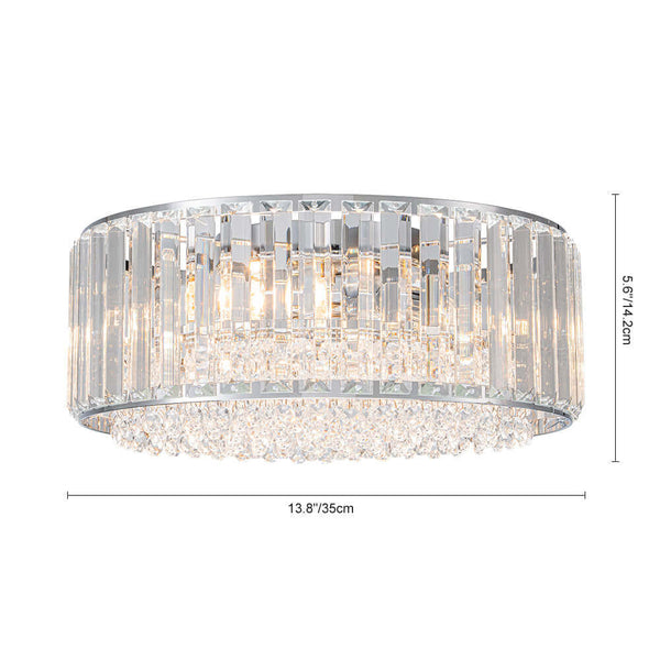 Thehouselights - 3 - Light Crystal Flush Mount Ceiling Light - Ceiling Light - Black - 