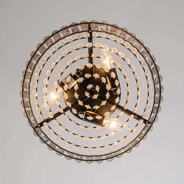 Thehouselights - 3 - Light Crystal Flush Mount Ceiling Light - Ceiling Light - Black - 