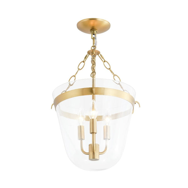 Thehouselights - 3 - Light Lantern Clear Glass Pendant Light - Pendant - Black - 