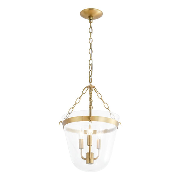 Thehouselights - 3 - Light Lantern Clear Glass Pendant Light - Pendant - Black - 