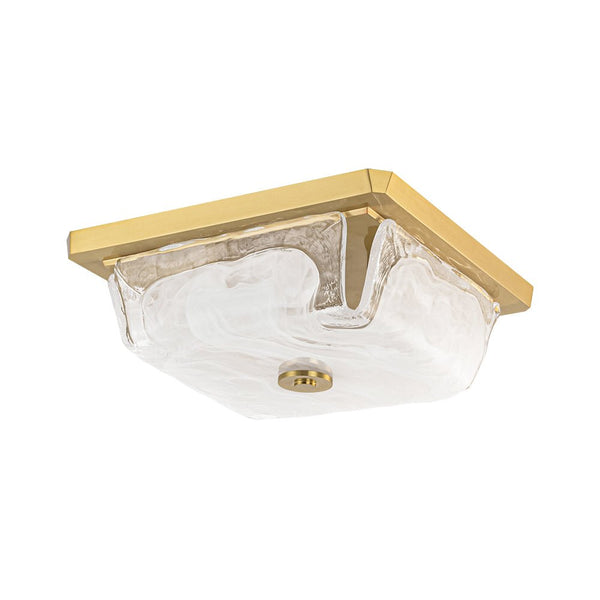 Thehouselights - 3 - Light Square Cloud Glass Flush Mount - Ceiling Light - 3 - Light - 